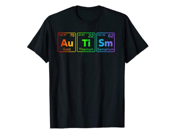 Autism Periodic Table Graphics for T-Shirt Designs