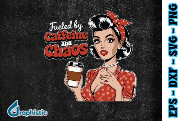 Caffein and Chaos Mom SVG: Graphics for Print Templates
