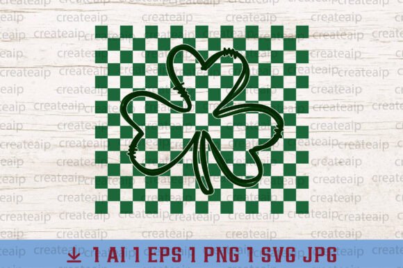Checkered Shamrock SVG for T-Shirt Designs & Graphics