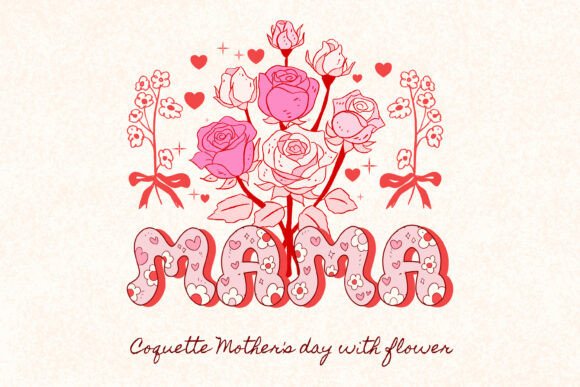 Coquette Retro Mama Graphics for Editorial Use