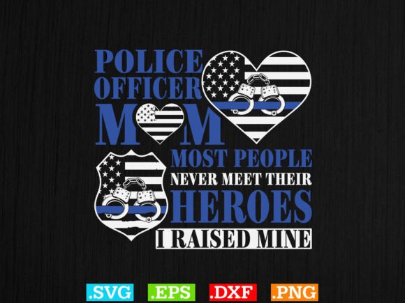 Police Officer Mom Shirt SVG: Graphics for T-Shirt Designs