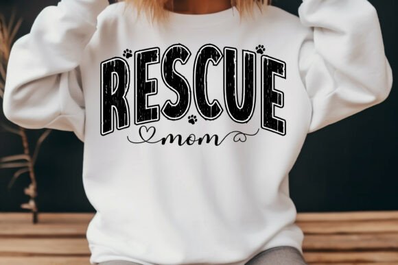 Rescue Mom Retro Dog Graphics for T-Shirt Designs