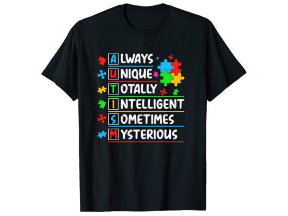 Reviewing Awareness Autism Acronym Graphics for T-Shirt Designs