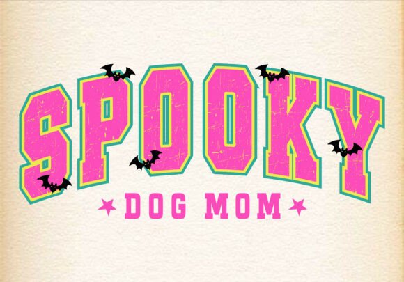Spooky Dog Mom Halloween Pink Retro Svg: Graphics for T-Shirt Designs